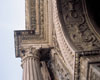 Orciano di Pesaro,  particolare del portale della Chiesa di S. Maria Nuova con bassorilievi rinascimentali